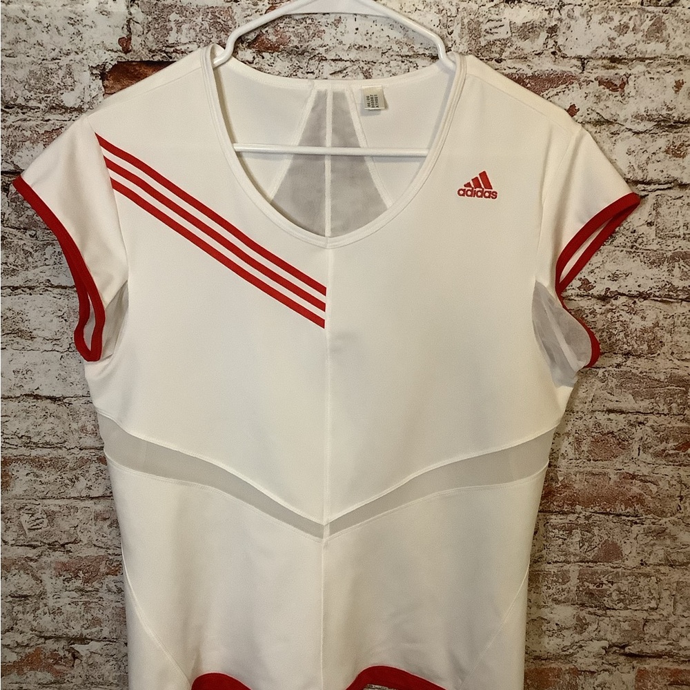 Adidas Women's White Jersey with Red Details